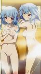  2girls blue_hair highres infinite_stratos multiple_girls nipples nude pussy red_eyes sarashiki_kanzashi sarashiki_tatenashi 