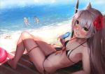  amatsukaze_(kancolle) beach bikini food ice_cream kantai_collection scan shimakaze_(kancolle) swimsuit tagme_(character) takanashi_kei_(hitsujikan) water 