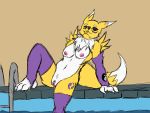  black_sclera breasts digimon digimon_(species) female hi_res idragonmoon_(artist) nipples nude pool_(disambiguation) pussy renamon skinny_dipping swimming_pool 