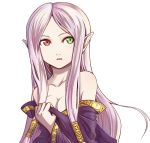  breasts cleavage dress fire_emblem green_eyes hair_tubes heterochromia idoun nintendo red_eyes silver_hair 