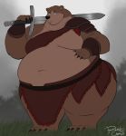  male mammal melee_weapon overweight robthehoopedchipmunk solo sword ursid weapon 