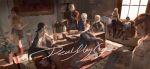  4boys 4girls black_hair blonde_hair brown_hair carpet chair copyright_name couch dante_(devil_may_cry) desk devil_may_cry devil_may_cry_5 eating everyone family father_and_son food good_end highres jewelry kyrie lady_(devil_may_cry) limiicirculate messy_room multiple_boys multiple_girls necklace nero_(devil_may_cry) nico_(devil_may_cry) open_mouth paper pizza pizza_box plant short_shorts shorts silver_hair sitting smile standing sunlight trish_(devil_may_cry) uncle_and_nephew v_(devil_may_cry) vergil window 