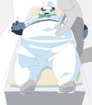  2019 anthro belly clothing cute_fangs duo giant_panda humanoid_hands male mammal navel overweight overweight_male pants sigenoya takotyutyu ursid 