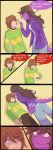  2019 anthro clothed clothing comic deltarune dialogue duo english_text female hi_res human kris_(deltarune) larger_female mammal monster phone reptile scalie seshirukun size_difference surprise susie_(deltarune) text texting video_games 