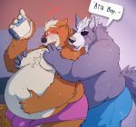  &lt;3 anthro belly belly_grab big_belly big_butt blush bulge butt canid canine canis claws clothed clothing cookie cookie_jar dialogue duo eating eye_patch eyewear feeding food fox fox_mccloud fur grey_fur hand_on_stomach holding_food holding_object hug hugging_from_behind inside male male/male mammal moob_grab moobs navel nintendo nipples obese obese_male one_eye_closed open_mouth orange_fur overweight overweight_male skaifox smile smirk speech_bubble squish star_fox topless underwear video_games white_fur wink wolf wolf_o&#039;donnell 