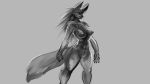  16:9 2018 4k abs absurd_res anthro big_breasts breasts canid canine canis facial_markings female grey_background hair hi_res long_hair mammal markings monochrome naturally_censored navel nipples nude simple_background snout solo watsup wide_hips wolf 