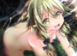  1girl all_fours ass bent_over black_bow bow breasts butt_crack censored elf eyebrows_visible_through_hair gc3 goblin_slayer! green_eyes green_hair hair_bow hanging_breasts high_elf_archer_(goblin_slayer!) matching_hair/eyes nipple_censor novelty_censor nude open_mouth outdoors pointless_censoring pointy_ears sidelocks small_breasts smile solo 
