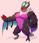  anthro anthrofied hi_res male muscular muscular_male navel nintendo noivern pecs pok&eacute;mon pok&eacute;mon_(species) sleepymute solo video_games wings yellow_eyes 