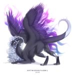  2018 black_feathers claws digital_media_(artwork) dragon feathered_dragon feathered_wings feathers feral nude simple_background solo white_background wings yasmil yellow_eyes 