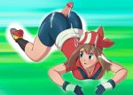  1boy 1girl ass brown_hair buttjob creatures_(company) cum cum_on_ass game_freak haruka_(pokemon) huge_ass nintendo penis pokemon pokemon_(game) pokemon_rse reit rubbing source_request trembling 