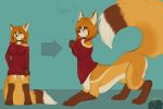  anthro autumn_(praexon) canid canine clothing collar dress female fox green_eyes hair long_ears mammal red_fox red_hair solo taur tenewuff 