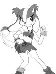  anthro badger clothed clothing fangs female hi_res larrykitty mammal mustelid musteline simple_background solo sonic_(series) sonic_boom sticks_the_jungle_badger video_games 