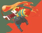  absurd_res big_butt braixen butt female fire fur hi_res huge_butt nintendo pok&eacute;mon pok&eacute;mon_(species) red_fur solo vammzu video_games yellow_fur 