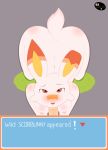  2019 absurd_res anthro blush breasts butt digital_media_(artwork) disembodied_penis duo fellatio female fur hi_res lagomorph looking_at_viewer male male/female mammal nintendo nipples nude oral penile penis pok&eacute;mon pok&eacute;mon_(species) scorbunny sex simple_background solo_focus text video_games white_fur yiankut_kugt 