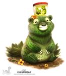  cryptid-creations cub cucumber food food_creature mammal plant smile ursid vegetable young 