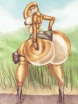  anthro big_butt breasts butt clothing digital_media_(artwork) disney female footwear fur hi_res high_heels holly_hopps huge_butt lagomorph leporid looking_at_viewer looking_back mammal rabbit shoes smile thick_thighs tongue wide_hips xtrent968 zootopia 