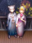  animal_humanoid canid canid_humanoid canine canine_humanoid clothed clothing demon duo felielle female fireworks hand_holding hi_res humanoid male mammal porniky yuichi 