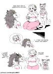  &lt;3 5_fingers ?! anthro big_breasts bottomwear breasts brown_hair brush cleavage clothed clothing comb comic daughter dragon english_text father female hair hairbrush hi_res horn kemono long_hair male mother navel open_mouth pants parent shepherd0821 shirt simple_background skirt smile text topwear white_background 