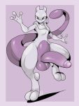  2019 2_toes anthro balls erection felid feline front_view hi_res humanoid_penis legendary_pok&eacute;mon looking_at_viewer male mammal mewtwo nintendo penis pok&eacute;mon pok&eacute;mon_(species) simple_background skye3337 solo standing toes video_games 