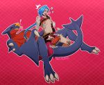  2019 animal_genitalia animal_penis blue_hair blush breasts claws clothed clothing cum dalipuff digital_media_(artwork) dragon duo english_text erection female feral garchomp hair hemipenes human interspecies jinx jinx_(lol) league_of_legends long_hair male male/female mammal multi_penis nintendo nipples onomatopoeia open_mouth orgasm penetration penis pok&eacute;mon pok&eacute;mon_(species) pok&eacute;philia precum pussy riot_games scalie sex simple_background sound_effects tattoo teeth text topwear vaginal vaginal_penetration video_games 