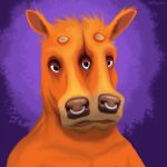  1:1 anthro bovid bovine bust_portrait cattle delldogzone hi_res hunter_(character) male mammal multi_eye multi_face multi_mouth multi_nose multi_snout piercing portrait solo 