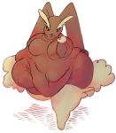  2019 anthro big_breasts blush breasts digital_media_(artwork) featureless_breasts female fuzzywooly hi_res looking_at_viewer lopunny morbidly_obese nintendo nude obese overweight pok&eacute;mon pok&eacute;mon_(species) simple_background smile solo video_games 