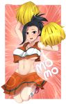  10s 1girl absurdres bare_shoulders black_eyes black_hair blush boku_no_hero_academia breasts cheerleader full_body highres large_breasts legs long_hair looking_at_viewer midriff nas_(z666ful) navel pom_poms ponytail skirt solo yaoyorozu_momo 