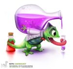  beaker bow_tie chameleon chemical cryptid-creations lab_coat lizard reptile scalie solo test_tube 