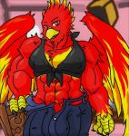  avian better_version_at_source bill73015 bird clothed clothing digital_media_(artwork) european_mythology greek_mythology male marcus_red mythological_bird mythological_firebird mythology phoenix solo wings 