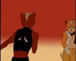  2010 animated anthro canid canine canis clothed clothing duo fox fox_mccloud fur inubiko low_res male mammal nintendo star_fox video_games wolf_o&#039;donnell 