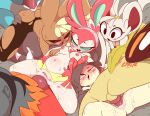  abdominal_bulge anal anal_penetration animal_genitalia animal_penis anthro backsack balls blush canine_penis clothing cum cum_in_ass cum_in_pussy cum_inside eeveelution faceless_male female from_behind_position gaghiel group group_sex hi_res incineroar leafeon looking_pleasured lopunny lying male male/female mammal masterploxy mawile missionary_position murid murine navel nintendo nude offscreen_character on_back orgy patreon_logo penetration penis pok&eacute;mon pok&eacute;mon_(species) rat rodent sex sylveon torn_clothing vaginal vaginal_penetration video_games 