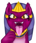  absurd_res emu34b equid equine felid fur hi_res horse jewelry looking_at_viewer mammal mouth_shot my_little_pony paws pony saliva sharp_teeth sphinx_(mlp) teeth tongue tongue_out vector yellow_eyes 