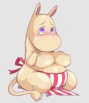  anthro apron apron_only blush breasts clothing female great_genie kneeling mammal moomin moominmamma mostly_nude nipples solo sweat the_moomins 