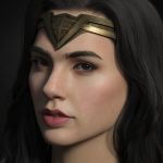  1girl black_hair brown_eyes circlet highres lipstick long_hair looking_at_viewer makeup parted_lips portrait solo wonder_woman wonder_woman_(series) 