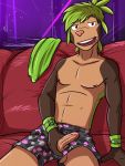 anthro anthrofied balls boxers_(clothing) chespin clothed clothing erection fuze hi_res holding_penis humanoid_penis male navel nintendo nipples partially_clothed penis penis_through_fly pok&eacute;mon pok&eacute;mon_(species) poking_out solo topless underwear video_games 