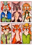  &quot;honest&quot;_john_foulfellow 2019 blush br&#039;er_fox canid canine comic disney fox fox_and_the_hound group japanese_text male mammal nick_wilde robin_hood robin_hood_(disney) song_of_the_south sweat sweatdrop text tod_(fath) uochandayo zootopia 