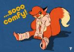  anthro bared_breasts bottomless breasts canine clothed clothing dipstick_tail drawyourfursona feet female fox fox-pop green_eyes humanoid_feet leg_warmers legwear mammal meme multicolored_tail nipples red_fox text twitter_hoodie 