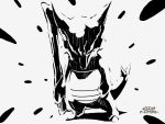  bone creatures_(company) full_body game_freak gen_1_pokemon greyscale holding japanese_text looking_at_viewer marowak monochrome nintendo no_humans pokemon pokemon_(creature) simple_background standing sunaxet translation_request watermark white_background 