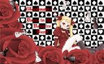  blonde_hair blush boots choker dance_in_the_vampire_bund dress elbow_gloves fang gloves highres loli mina_tepes open_mouth red_eyes ribbon twintails wallpaper 