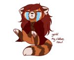  2019 ailurid d_vixie dennyvixen digital_media_(artwork) english_text feral mammal red_panda simple_background sitting solo text 