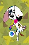  &lt;3 101_dalmatian_street 101_dalmatians 2019 animal_genitalia animal_pussy bandanna blush bodypaint canid canine canine_pussy canis da_vinci_(101_dalmatians) dalmatian disney domestic_dog female feral footprint grass half-closed_eyes hi_res looking_at_viewer lying mammal on_back paint pawprint presenting pussy smile solo spots spreading whitewolf20xx 