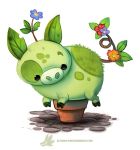  cryptid-creations domestic_pig flower_pot mammal plant solo suid suina sus_(pig) 