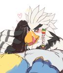  &lt;3 absurd_res anthro avian beak black_penis blush breath_of_the_wild cum cum_on_beak cum_on_face duo feathers ghangaji hi_res humanoid_penis kass_(zelda) licking_cum lust male male/male nintendo nude orgasm penis penis_on_face rito saliva solo_focus teba_(zelda) the_legend_of_zelda throbbing tongue video_games 