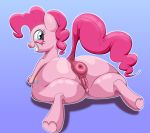  anus arched_back big_butt blue_eyes butt cutie_mark equid equine female friendship_is_magic hi_res horse mammal my_little_pony parumpi pinkie_pie_(mlp) pony puffy_anus pussy raised_tail smile solo teats teeth 