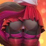  1:1 anthro butt butt_shot camel_toe canid canine clothed clothing faceless_female female garter_straps knight_dd legwear mammal skrt solo standing thigh_highs underwear 