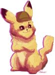  2018 alpha_channel black_fur brown_eyes clothing crossed_arms deerstalker_hat detective_pikachu digital_drawing_(artwork) digital_media_(artwork) dipstick_ears epikbecky eyebrows fluffy fur hat headgear headwear hi_res looking_at_viewer multicolored_ears nintendo pikachu pok&eacute;mon pok&eacute;mon_(species) pok&eacute;mon_detective_pikachu raised_eyebrow signature simple_background solo transparent_background video_games yellow_fur 