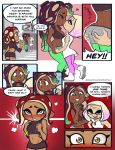  &lt;3 2018 absurd_res agent_8_(splatoon) animal_humanoid beauty_mark being_watched blush breasts butt butt_grab cephalopod cephalopod_humanoid clothing comic dark_skin dialogue english_text female female/female footwear hand_holding hand_on_butt hi_res humanoid inkling iseenudepeople kissing looking_at_another marina_(splatoon) marine marine_humanoid mollusk mollusk_humanoid nintendo octarian octoling pearl_(splatoon) speech_bubble splatoon sweat tentacle_hair tentacles text video_games 