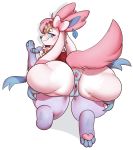  anus big_butt butt collar eeveelution female feral hi_res looking_back nintendo pok&eacute;mon pok&eacute;mon_(species) puffy_anus pussy smile solo spread_anus spreading sylveon thick_thighs video_games wizzikt 