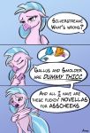  2019 avian blue_background butt comic dragon english_text equid female feral gallus_(mlp) gryphon hi_res hippogryph kam looking_back looking_down mammal meme my_little_pony profanity sad silverstream_(mlp) simple_background smolder_(mlp) text wings 