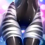  1:1 anthro close-up clothed clothing crotch_shot equid equine faceless_female female knight_dd legwear mammal rubber solo standing thigh_highs tight_clothing wet wide_hips zebra 